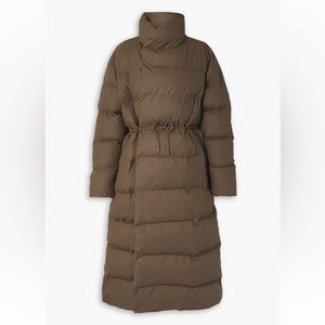 RAINS Brown puffer coat XS